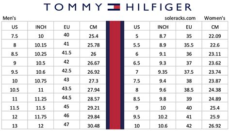 tommy hilfiger sizes chart